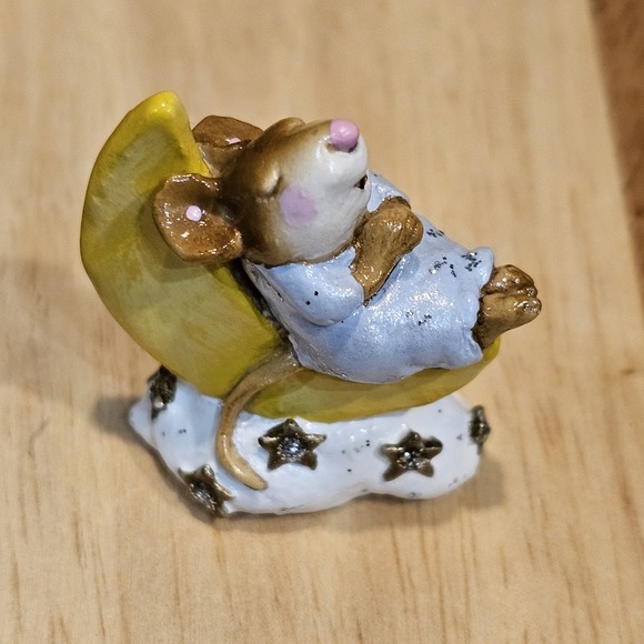 Wee Forest Folk M-210 Heavenly Slumber Retired Signed AP, No WFF Box 1995 Blue - Picture 12 of 13